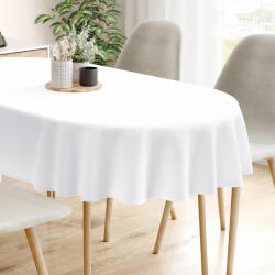 Goldea față de masă 100% bumbac satinat de lux - albă - ovală 120 x 160 cm Fata de masa
