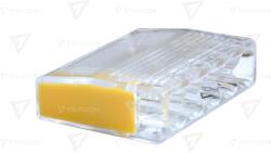 TRACON Clemă de legături fără şurub, transparent/gri 5×0, 5-2, 5mm2, 450VAC, max. 16A (RVO2,5-5)