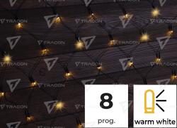TRACON Plasă luminoasă de Crăciun, de interior/exterior 230VAC, 5+1x1, 5M, 120LED, 3, 6W, 2600-2700K, IP44 (CHRNOP120WW)