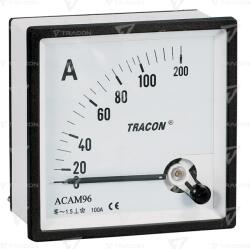 TRACON Ampermetru analogic de curent alternativ, măsurare directă 72×72mm, 10A AC (ACAM72-10)
