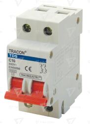 TRACON Siguranţă automată, 2 poli, curba B, cu braţ colorat 4A, 6kA (TDS-2B-4)