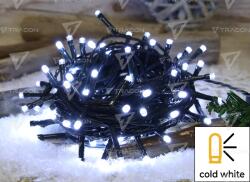 TRACON Ghirlandă luminoasă de Crăciun cu LED, de interior/exterior 230VAC, 5+20M, 200LED, 6W, 12000-13000K, IP44 (CHRSTOB200CW)