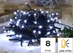 TRACON Ghirlandă lum. Crăciun cu LED, programabilă, int. /exterior 230VAC, 2+10M, 100LED, 3, 6W, 12000-13000K, IP44 (CHRSTOP100CW)