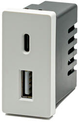 Tosyco Modul încărcător 2 x USB 3.1 A cu indicator LED [CLONE] (MEUSBAC20-W)