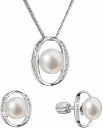 Pavona Set de perle ovale cu perle de râu și zirconi 29049.1B