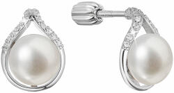 Pavona Cercei cu lacrimi de argint cu perla de rau si zirconi 21096.1B