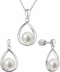 Pavona Set cu lacrimi de argint cu perla albă de râu 29056.1B