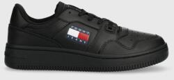 Tommy Hilfiger bőr sportcipő TJW RETRO BASKET ESS fekete, EN0EN02505 - fekete Női 40 - answear - 30 990 Ft