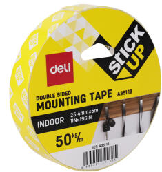 Deli Banda dublu adeziva buretata, 25 mm x 5 m, DELI 35113 (DLEA35113)