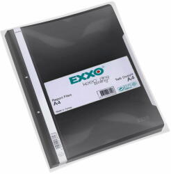 EXXO Dosar plastic, cu sina si perforatii, A4, negru, 50 buc/set, EXXO (EX16930266)