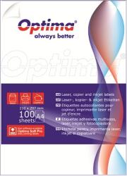OPTIMA Etichete autoadezive albe, colturi drepte, 15/A4, 70 x 50, 8mm, 100 coli/top, OPTIMA (OP-415070508) - gooffice