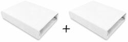 Qmini_SP Set 2 cearceafuri cu elastic, Qmini, Pentru patut leagan sau patut co-sleeper, 90x50 cm, Din bumbac, Material certificat Oeko Tex Standard 100, White (6426972023986)