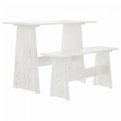 vidaXL fehér tömör fenyőfa étkezőasztal paddal (327251) - pepita