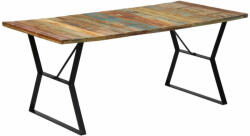 vidaXL tömör újrahasznosított fa étkezőasztal 180 x 90 x 76 cm (247946) - pepita