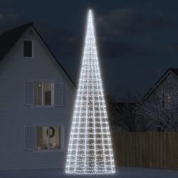 vidaXL hideg fehér karácsonyfa lámpa zászlórúdon 3000 LED-del 800 cm (358121)