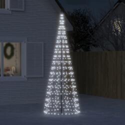 vidaXL hideg fehér karácsonyfa lámpa zászlórúdon 550 LED-del 300 cm (358113)