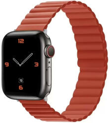 Apple Watch 4-6, SE, SE (2022) (38 / 40 mm) / Watch 7-9 (41 mm), szilikon pótszíj, mágneses zár, 3D minta, Xprotector, piros - tok-shop