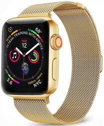 Apple Watch 4-6, SE, SE (2022) (42 / 44 mm) / Watch 7-9 (45 mm) / Watch Ultra 1-2 (49 mm), fém pótszíj, milánói stílus, 2 részes, Xprotector, arany - tok-shop