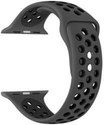 Apple Watch 4-6, SE, SE (2022) (38 / 40 mm) / Watch 7-9 (41 mm), szilikon pótszíj, állítható, lyukacsos, Xprotector, sötétszürke - tok-shop