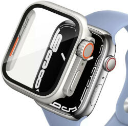 Apple Watch 4-6, SE, SE (2022) (44 mm), Műanyag védőkeret, kijelzővédő üveggel, szíj nélkül, TP Defense360, titán/narancs - tok-shop