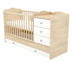 Babastar Comfort Kombinált 3 fiókos gyermekágy Borostyán-fehér - babyshopkaposvar