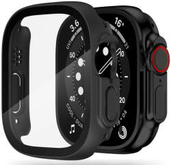 Apple Watch Ultra (49 mm), Műanyag védőkeret, kijelzővédő üveggel, szíj nélkül, TP Defense360, fekete