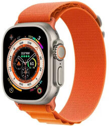 Apple Watch 4-6, SE, SE (2022) (42 / 44 mm) / Watch 7-9 (45 mm) / Watch Ultra 1-2 (49 mm), textíl pótszíj, nylon, állítható, hullámos kialakítású akasztórész, Xprotector, narancssárga - tok-shop