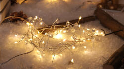 TRACON CHRMB40WW LED karácsonyi lánc, csepp, elemesTimer 6+18h, 40LED, 3000K, 3xAA (CHRMB40WW)
