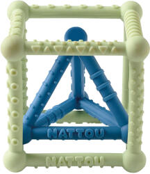 Nattou rágóka szilikon kocka és háromszög szett 2db - zöld-kék