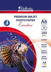 Victoria Paper Fotópapír, tintasugaras, A6, 260 g, magasfényű, VICTORIA PAPER "Executive (LVIP02) - fapadospatron