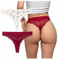 Moraj BCL1900-011 2 pack tangák, borvörös és mintás fehér, S