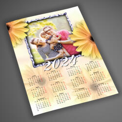  Egylapos fényképes napraforgós naptár, A4