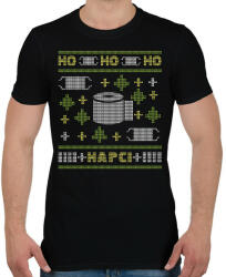 printfashion Ho ho ho hapci - Férfi póló - Fekete (14709328)