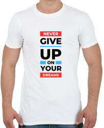 printfashion Never give up - Férfi póló - Fehér (14663289)