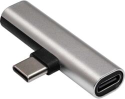 Akyga USB type C /USB type C /Jack 3.5mm adapter Grey AK-AD-71 (AK-AD-71)