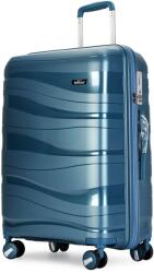 BONTOUR "Flow" 4-kerekes bőrönd TSA számzárral, L méretű 76x51x31 cm, Jégkék
