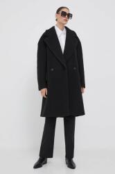 JOOP! kabát gyapjú keverékből fekete, átmeneti, oversize - fekete 38