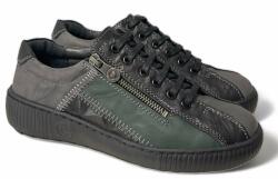 Loretta Анатомични дамски сникърски Loretta от естествена кожа 7056-305 GREY /BLACK/GREEN
