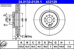 ATE Disc frana ATE 24.0132-0129.1 - centralcar