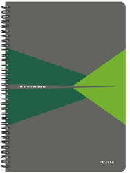Leitz Spirálfüzet, A4, vonalas, 90 lap, PP borító, LEITZ "Office", szürke-zöld (E44960055) - fapadospatron
