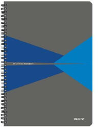 Leitz Spirálfüzet, A4, kockás, 90 lap, PP borító, LEITZ "Office", szürke-kék (E44950035) - fapadospatron