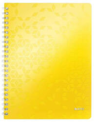 Leitz Spirálfüzet, A4, kockás, 80 lap, LEITZ "Wow", sárga (E46380016)