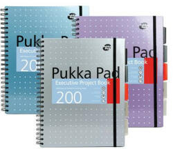 Pukka Pad Spirálfüzet, A4+, vonalas, 100 lap, PUKKA PAD "Metallic Project Book", vegyes szín (PUP6970) - fapadospatron