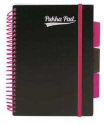 Pukka Pad Spirálfüzet, A5, vonalas, 100 lap, PUKKA PAD, "Neon black project book (PUPN7665V) - fapadospatron