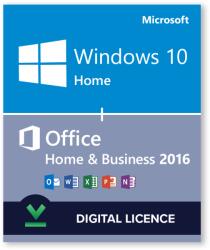 Microsoft Windows 10 Home + Microsoft Office 2016 Home and Business (DCDLD004DCDLD024)