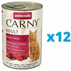 Animonda Carny Adult Hrana umeda set carne de vita si inimi pentru pisici adulte 12 x 400 g