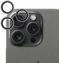 Epico iPhone 15 Pro/15 Pro Max kamera védő fólia - alumínium, fekete titán