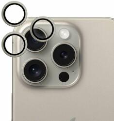 Epico iPhone 15 Pro/15 Pro Max kamera védő fólia - alumínium, természetes titán