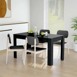 vidaXL fekete forgácslap étkezőasztal 140 x 74, 5 x 76 cm (804203) - pepita