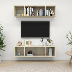vidaXL 2 db tölgyszínű forgácslap falra szerelhető TV-szekrény (3079784)